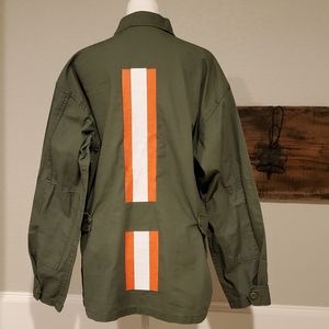 HIPCHIK Couture Custom Handmade Utility Army Jacket Rip-Stop Cotton Med Like NEW